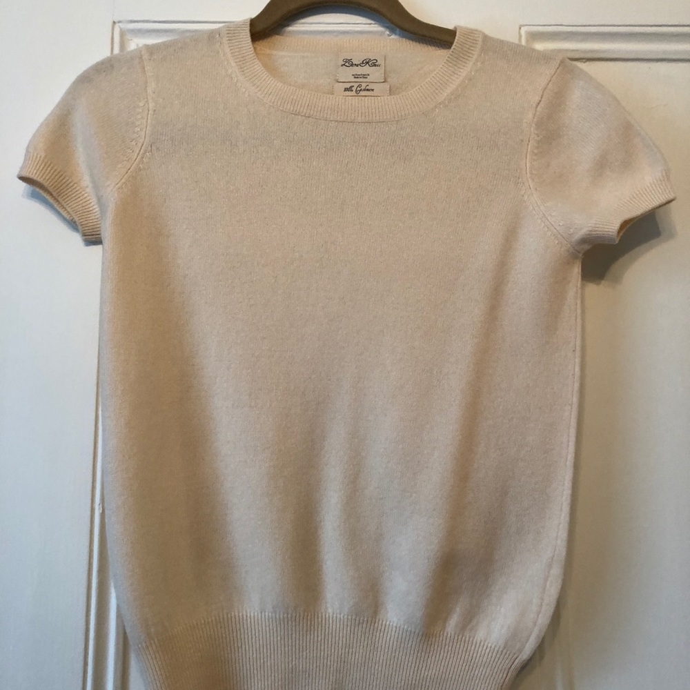 Lara Knit cream cashmere tee sweater